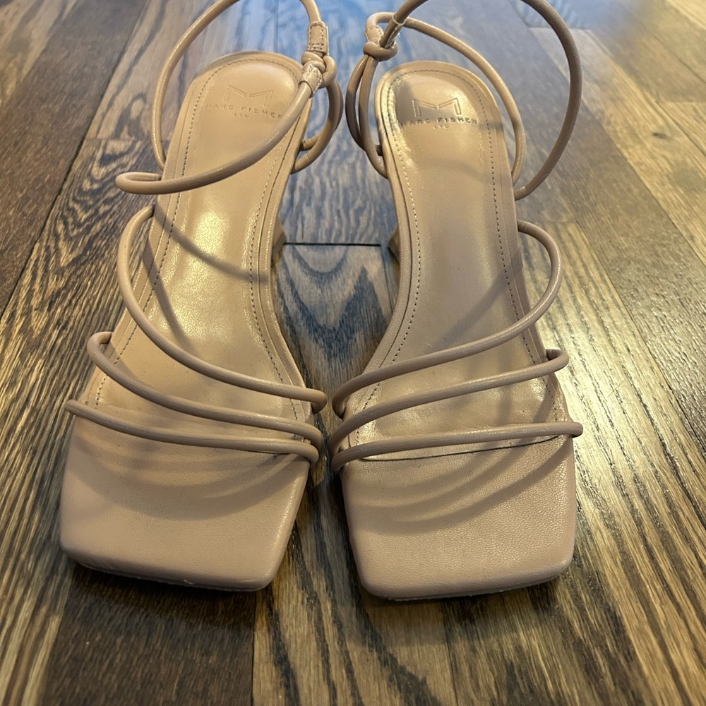 Elegant Beige Strappy Women's Heels